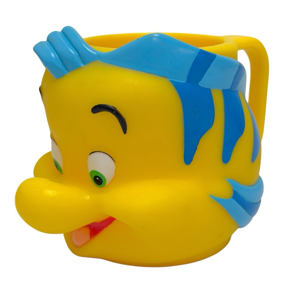 Vintage Disney Applause Flounder The Little Mermaid Mug Milk Cup 3.5"